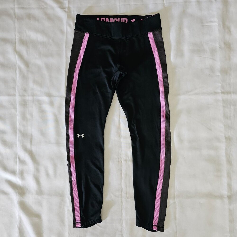 Under Armour Women's Activewear Black Pink Compression Leggings Size XS - Picture 4 of 13